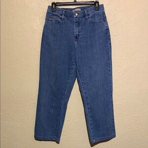 Lee Jeans 8M Blue Relaxed Straight at the Waist LOGO 5-Pocket Cotton Spandex